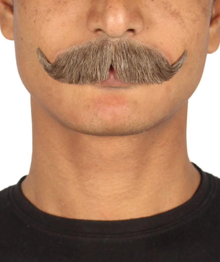 HPO Men's HandLebar Style Moustache Set | Brown Cosplay Facial Hair