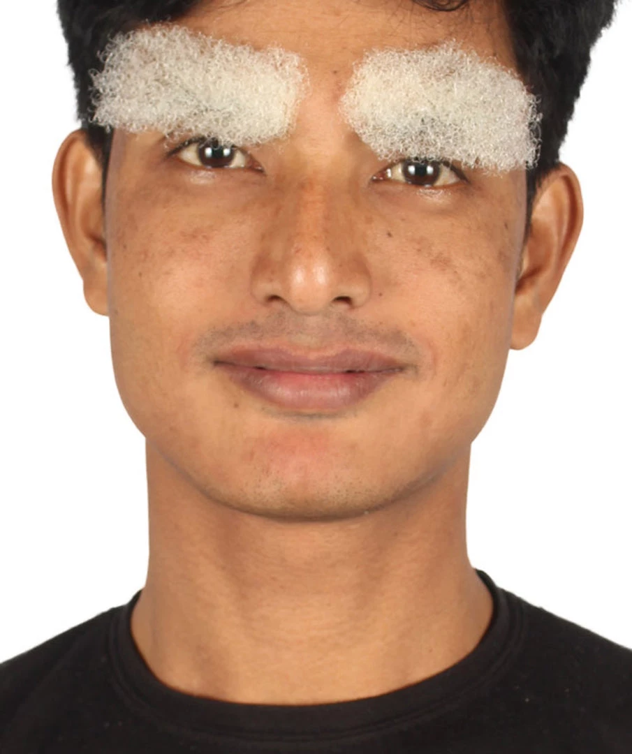 HPO Men's Fancy Style Eyebrow Set | White Cosplay Eyebrow Hair