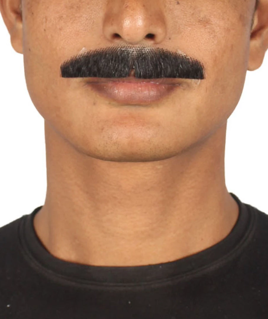 HPO Men's Painter Brush Style Moustache Set | Black Cosplay Facial Hair