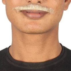 HPO Men's Painter Brush Style Moustache Set | White Cosplay Facial Hair