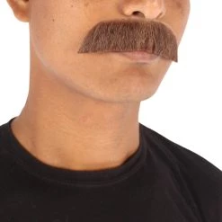 Men's Borat Human Hair Mustache | Brown Facial Hair | HPO