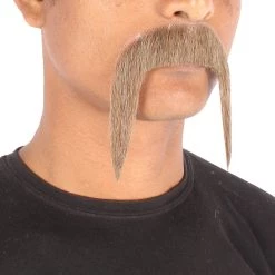 Men's Horseshoe Human Hair Mustache | Facial Hair Multiple Colors Option | HPO