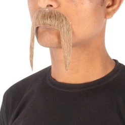 Men's Horseshoe Human Hair Mustache | Facial Hair Multiple Colors Option | HPO