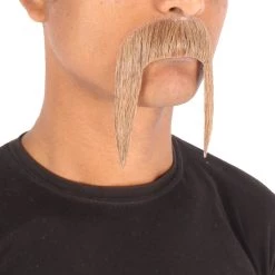 Men's Horseshoe Human Hair Mustache | Facial Hair Multiple Colors Option | HPO