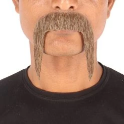 Men's Horseshoe Human Hair Mustache | Facial Hair Multiple Colors Option | HPO
