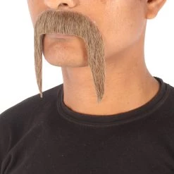 Men's Horseshoe Human Hair Mustache | Facial Hair Multiple Colors Option | HPO