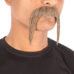Men's Horseshoe Human Hair Mustache | Facial Hair Multiple Colors Option | HPO