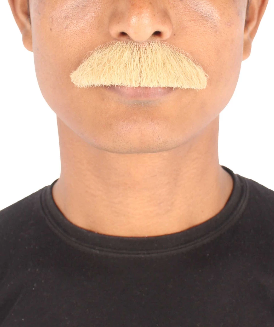 Men's Borat Human Hair Mustache | Off-White Facial Hair | HPO