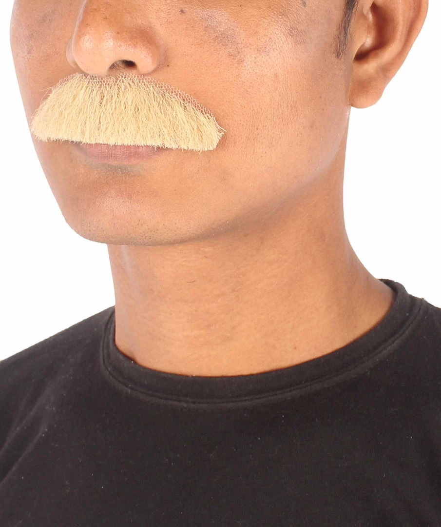 Men's Borat Human Hair Mustache | Off-White Facial Hair | HPO