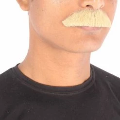 Men's Borat Human Hair Mustache | Off-White Facial Hair | HPO