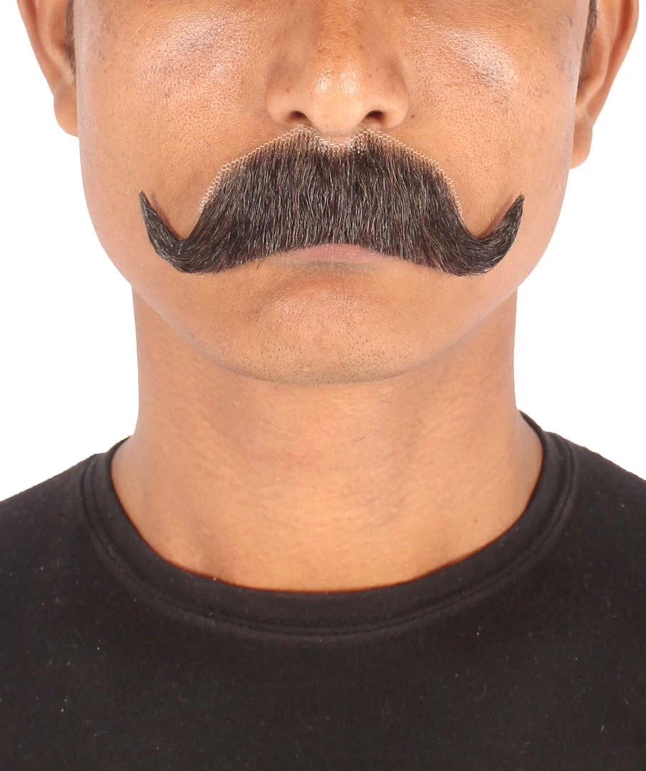 Men's Imperial Human Hair Mustache | Black Facial Hair | HPO