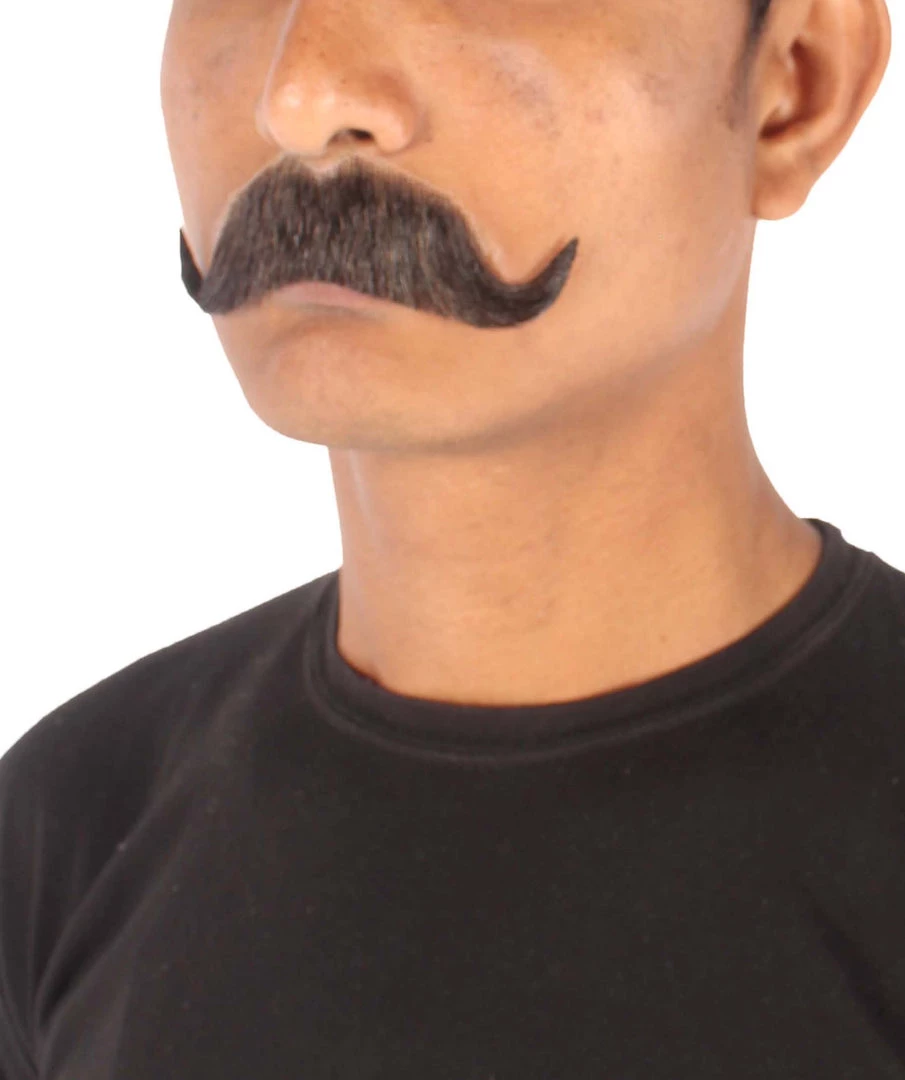 Men's Imperial Human Hair Mustache | Black Facial Hair | HPO