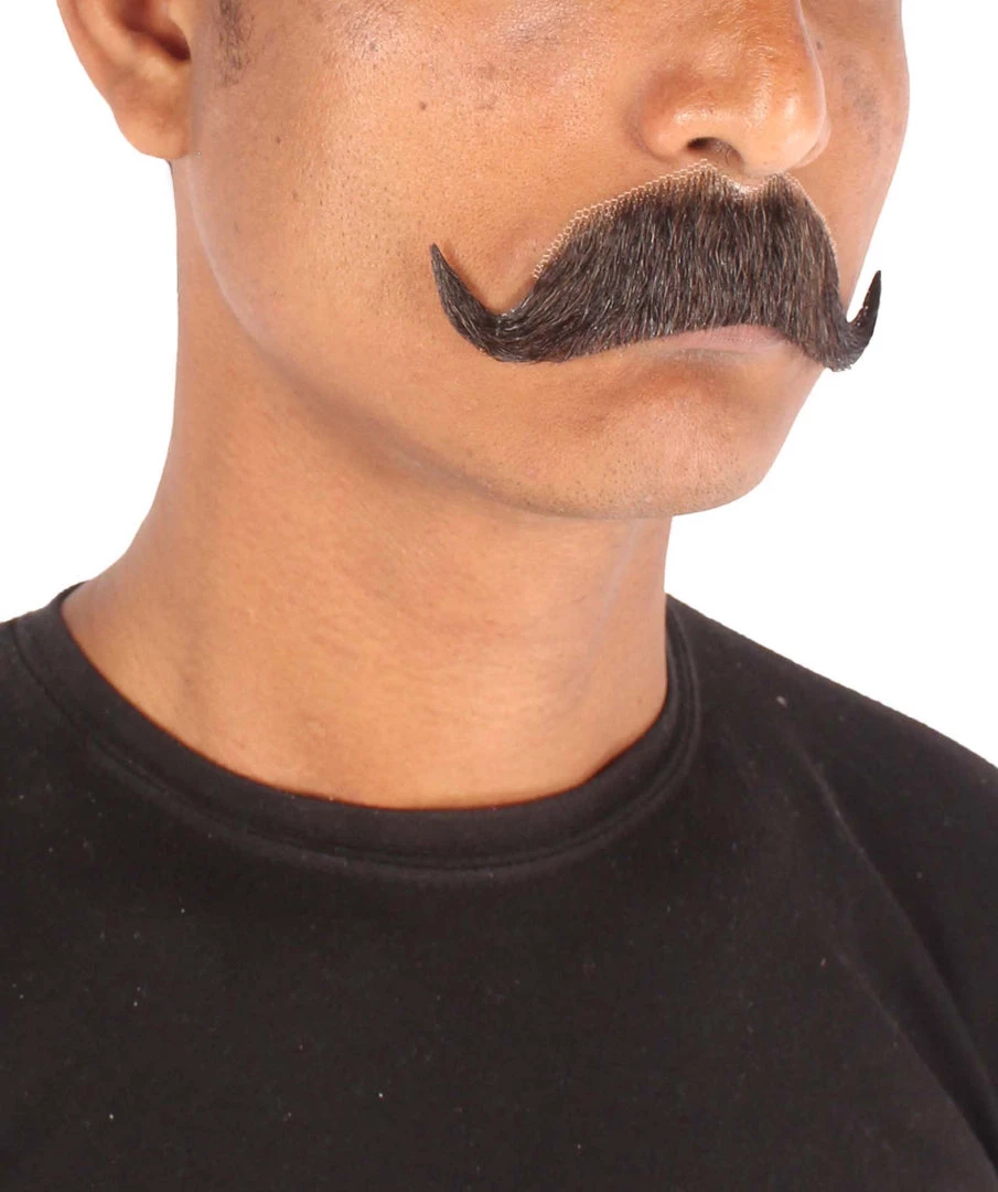 Men's Imperial Human Hair Mustache | Black Facial Hair | HPO