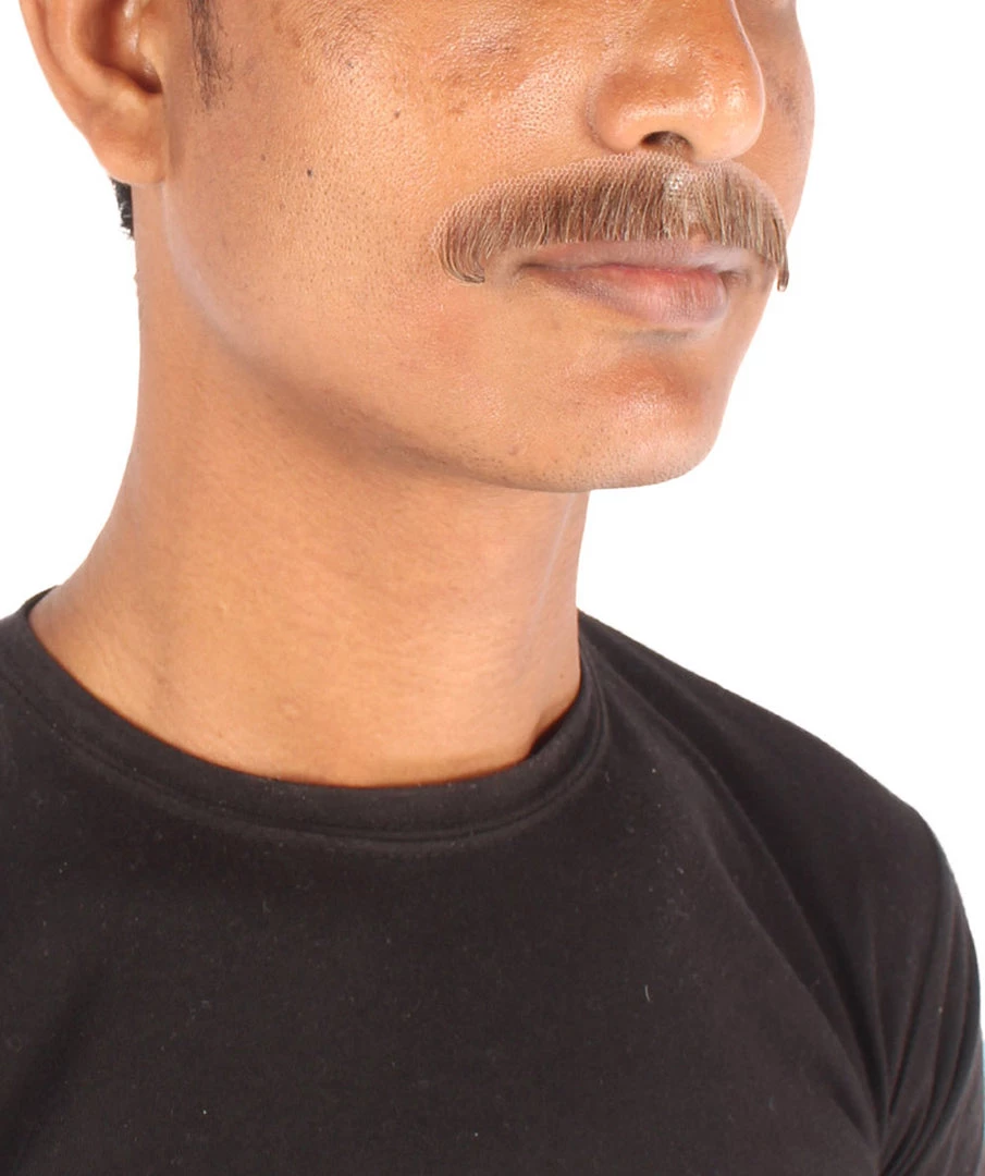Men's Natural Human Hair Mustache | Facial Hair Multiple Colors Option | HPO