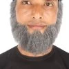 Men's Spade Human Hair Mid Length Beard | Grey Facial Hair | HPO