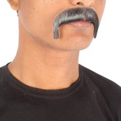 Men's Horseshoe Human Hair Mustache | Black Facial Hair | HPO