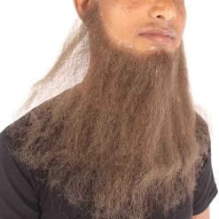 Men's Southern Long Beard Set | Brown Facial Human Hair | HPO