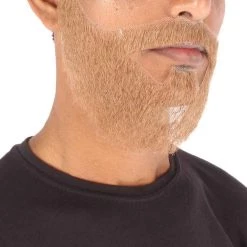 HPO Men's Synthetic Hair Black Beard Cosplay Facial Hair Multiple Color Options