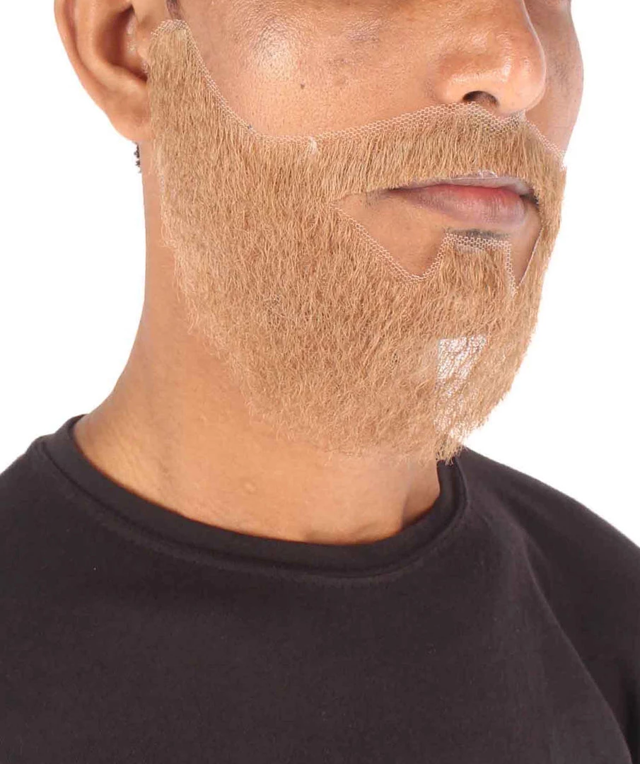 HPO Men's Synthetic Hair Black Beard Cosplay Facial Hair Multiple Color Options