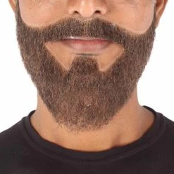HPO Men's Synthetic Hair Black Beard Cosplay Facial Hair Multiple Color Options