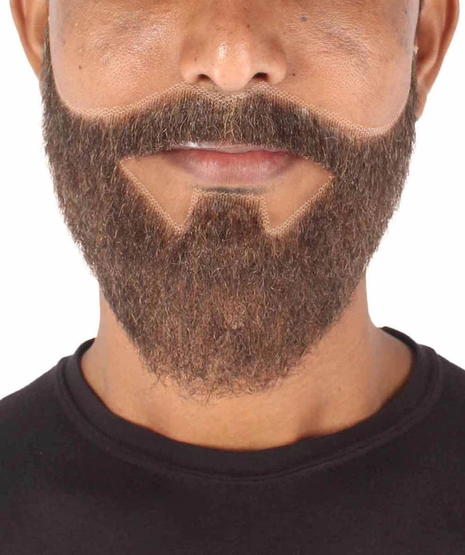 HPO Men's Synthetic Hair Black Beard Cosplay Facial Hair Multiple Color Options