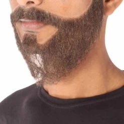 HPO Men's Synthetic Hair Black Beard Cosplay Facial Hair Multiple Color Options