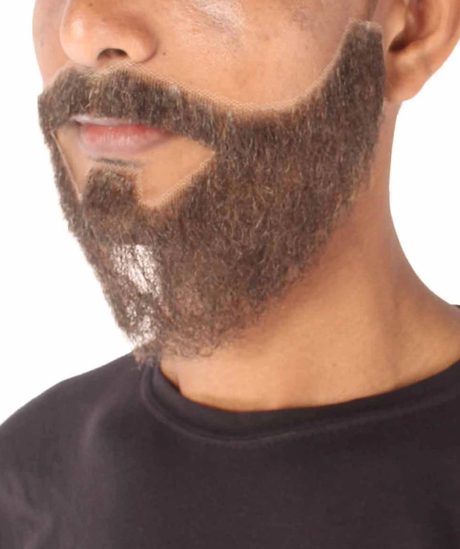 HPO Men's Synthetic Hair Black Beard Cosplay Facial Hair Multiple Color Options