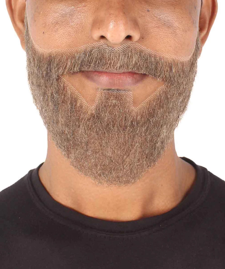 HPO Men's Synthetic Hair Black Beard Cosplay Facial Hair Multiple Color Options