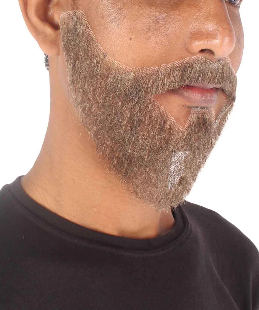 HPO Men's Synthetic Hair Black Beard Cosplay Facial Hair Multiple Color Options
