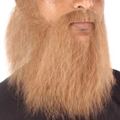 HPO Men's Synthetic Hair Long Beard Cosplay Facial Hair Multiple Color Options