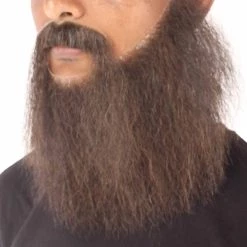 HPO Men's Synthetic Hair Long Beard Cosplay Facial Hair Multiple Color Options