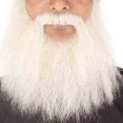 HPO Men's Synthetic Hair Long Beard Cosplay Facial Hair Multiple Color Options