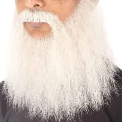 HPO Men's Synthetic Hair Long Beard Cosplay Facial Hair Multiple Color Options