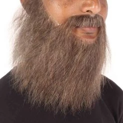 HPO Men's Synthetic Hair Long Beard Cosplay Facial Hair Multiple Color Options