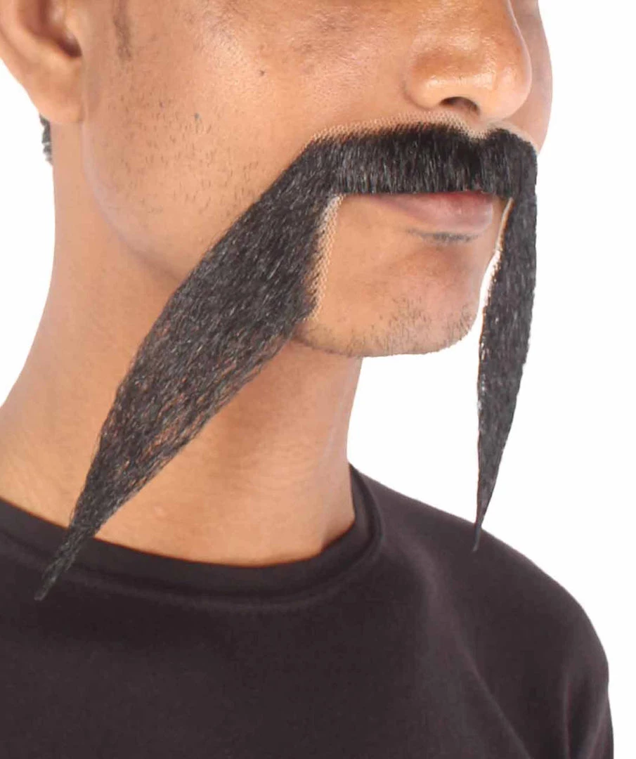 HPO Men's Synthetic Hair Long String Black Mustache Cosplay Facial Hair Multiple Color Options