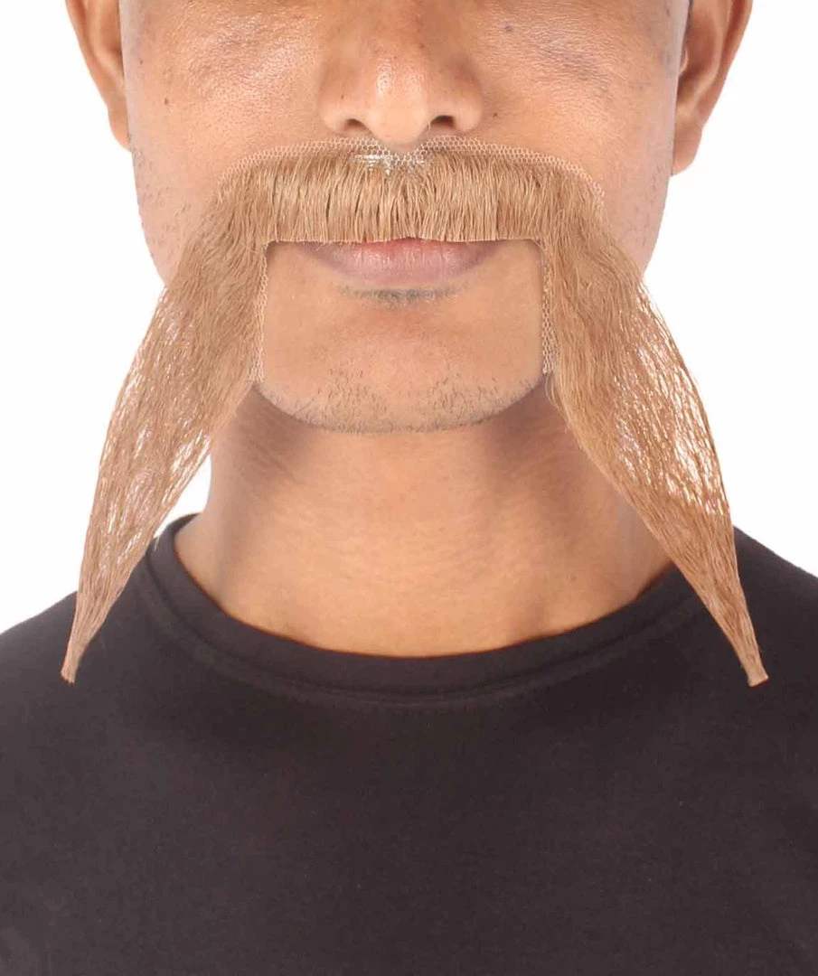 HPO Men's Synthetic Hair Long String Black Mustache Cosplay Facial Hair Multiple Color Options