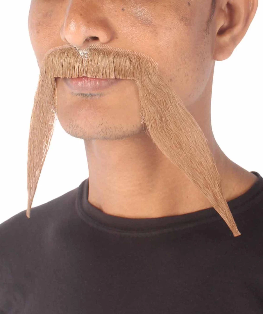 HPO Men's Synthetic Hair Long String Black Mustache Cosplay Facial Hair Multiple Color Options