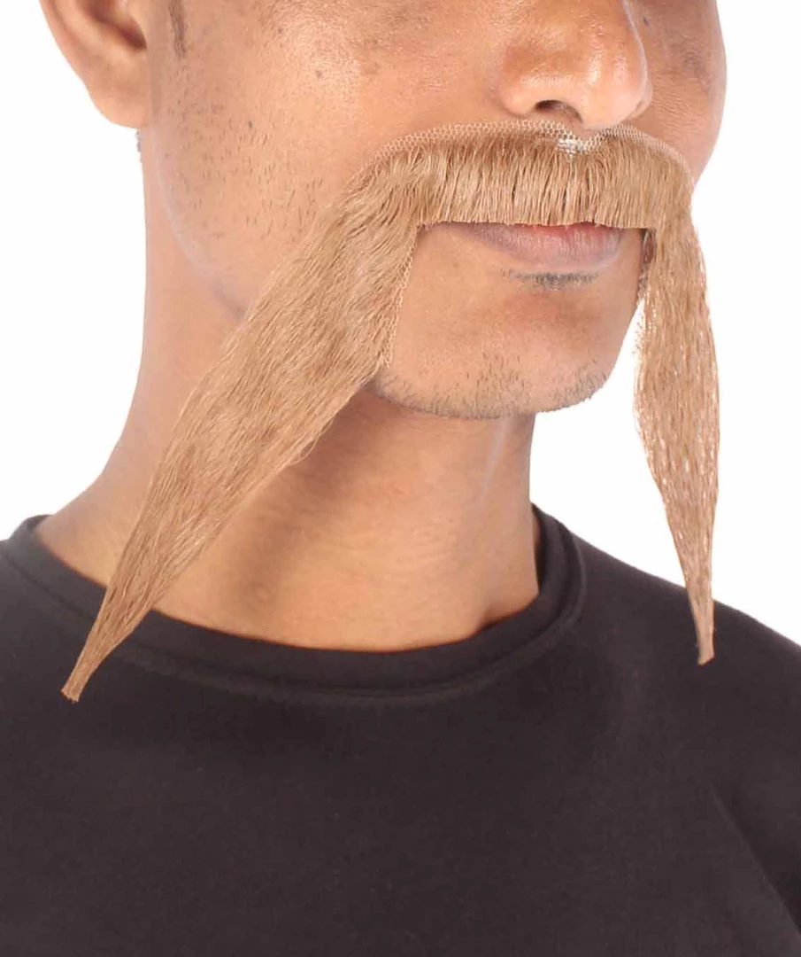 HPO Men's Synthetic Hair Long String Black Mustache Cosplay Facial Hair Multiple Color Options