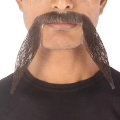 HPO Men's Synthetic Hair Long String Black Mustache Cosplay Facial Hair Multiple Color Options