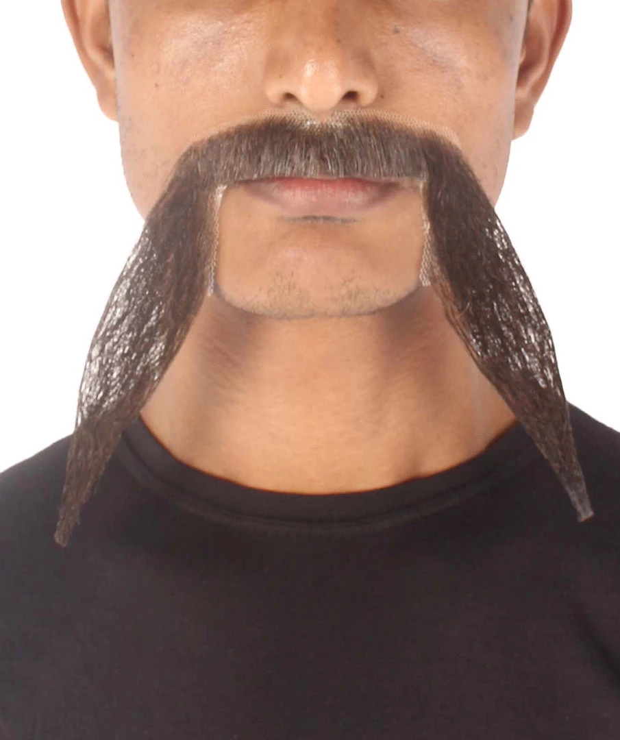 HPO Men's Synthetic Hair Long String Black Mustache Cosplay Facial Hair Multiple Color Options