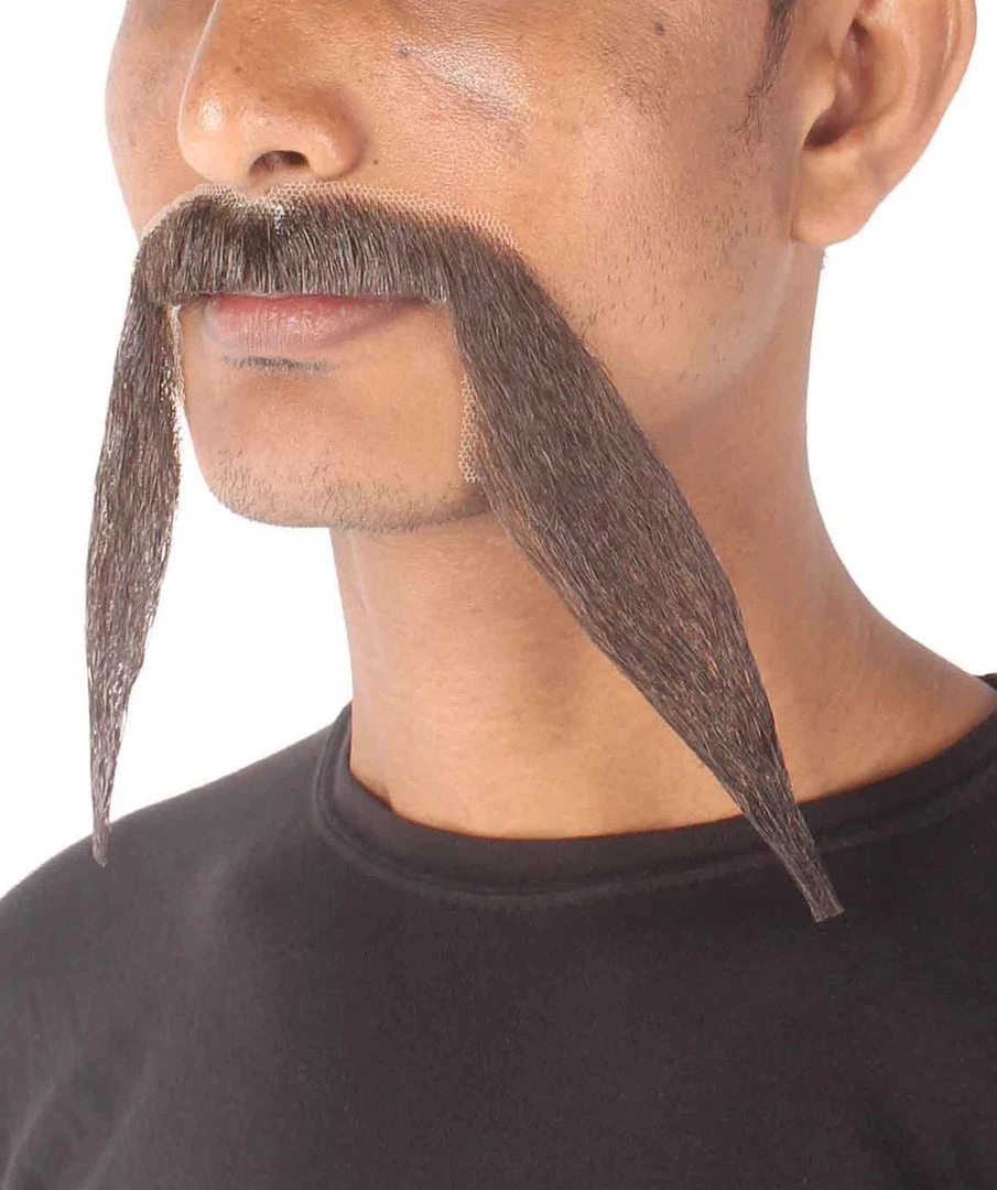 HPO Men's Synthetic Hair Long String Black Mustache Cosplay Facial Hair Multiple Color Options