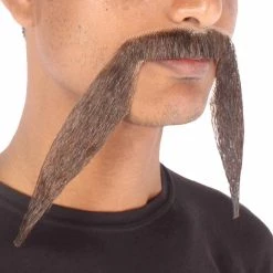 HPO Men's Synthetic Hair Long String Black Mustache Cosplay Facial Hair Multiple Color Options