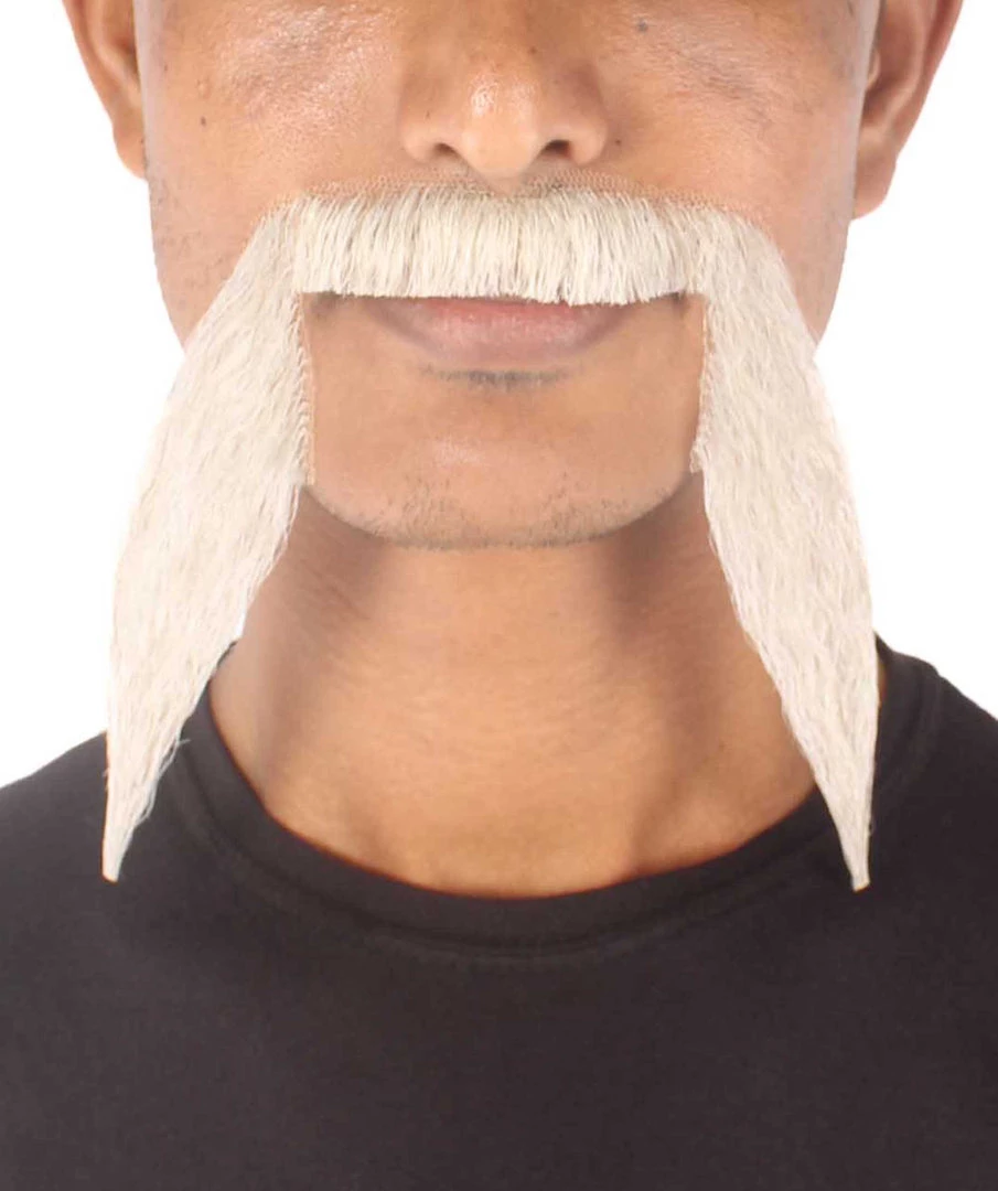 HPO Men's Synthetic Hair Long String Black Mustache Cosplay Facial Hair Multiple Color Options