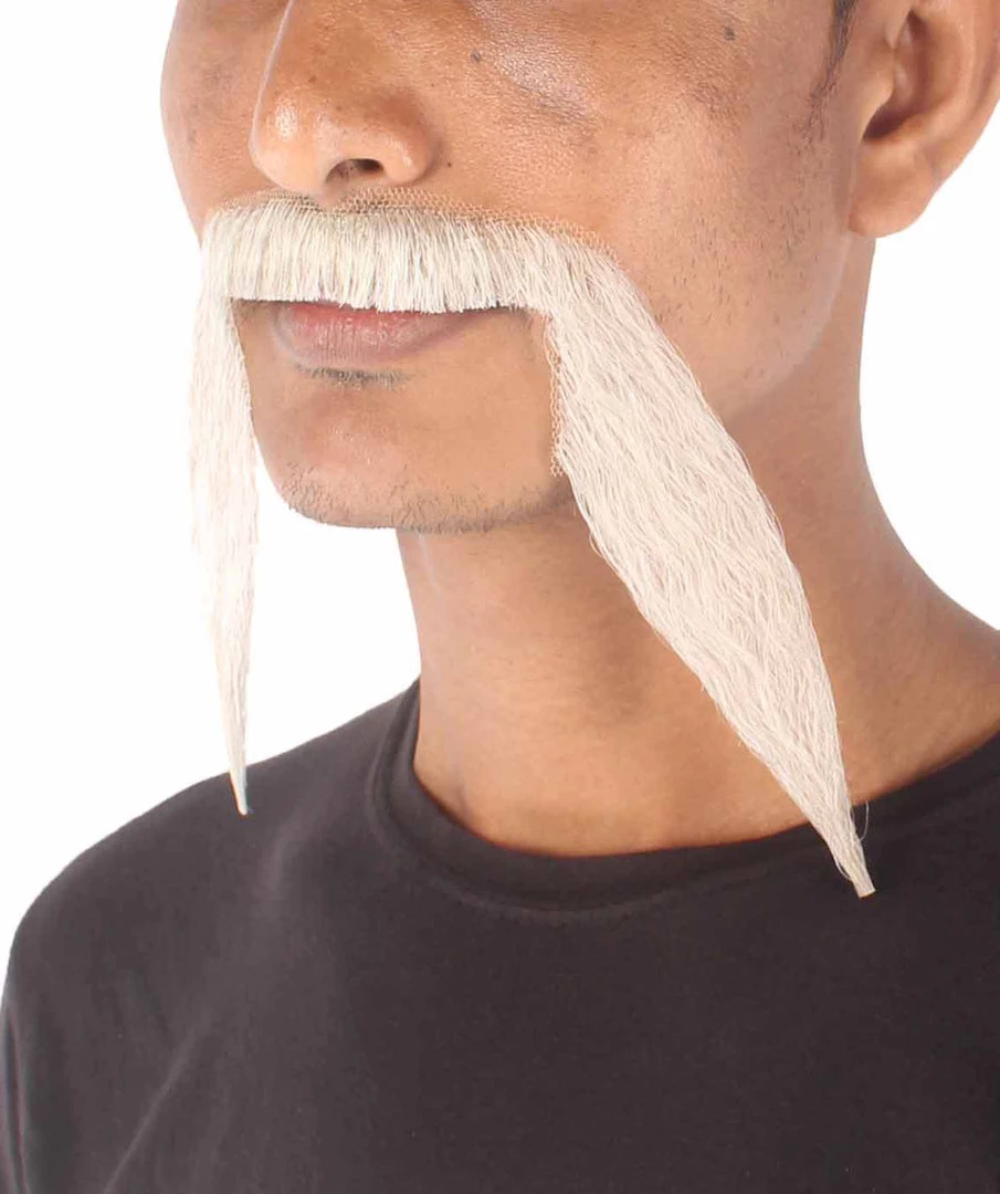 HPO Men's Synthetic Hair Long String Black Mustache Cosplay Facial Hair Multiple Color Options