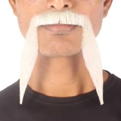 HPO Men's Synthetic Hair Long String Black Mustache Cosplay Facial Hair Multiple Color Options