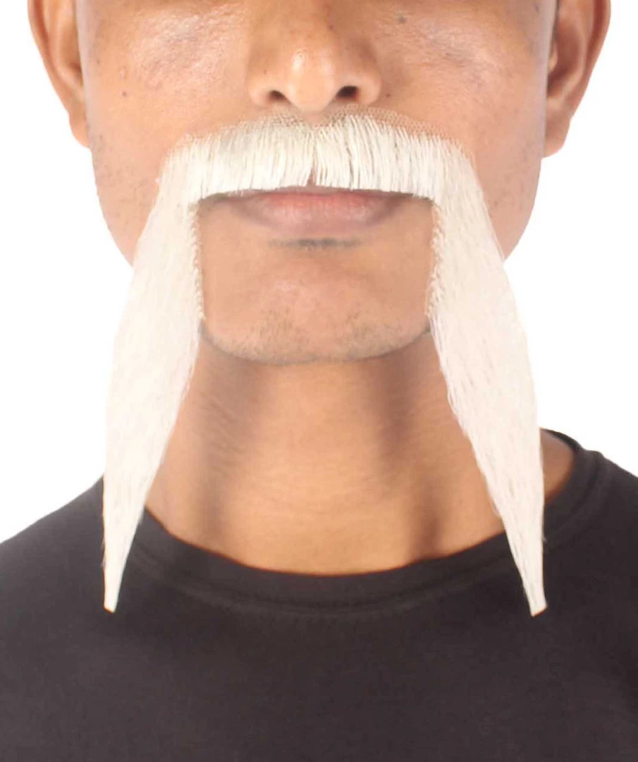 HPO Men's Synthetic Hair Long String Black Mustache Cosplay Facial Hair Multiple Color Options