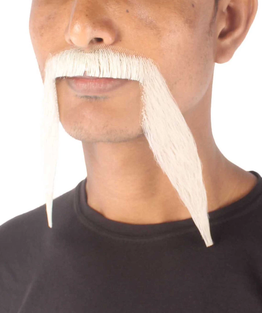 HPO Men's Synthetic Hair Long String Black Mustache Cosplay Facial Hair Multiple Color Options