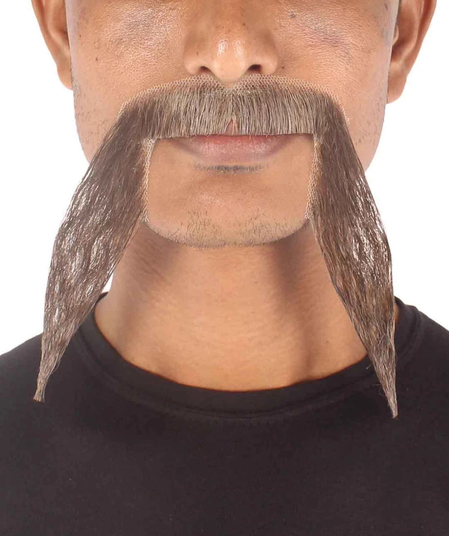 HPO Men's Synthetic Hair Long String Black Mustache Cosplay Facial Hair Multiple Color Options
