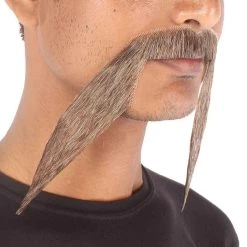 HPO Men's Synthetic Hair Long String Black Mustache Cosplay Facial Hair Multiple Color Options