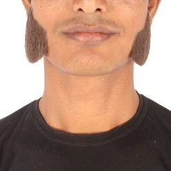 Men's Mutton Chops Human Hair Side Burns | Dark Brown Facial Hair | HPO